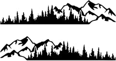 Mountain Tree Forest Graphic Car Sticker Waterproof Sunscreen Decorative Side Door Vinyl Decal Accessories for Pickup Truck SUV Off-Road RV Camper Transporter Die Cut Vinyl Decal