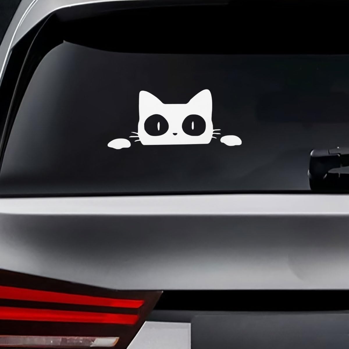 UHANBUT Cute Cat Car Decal, Vinyl Die Cut Vinyl Decal