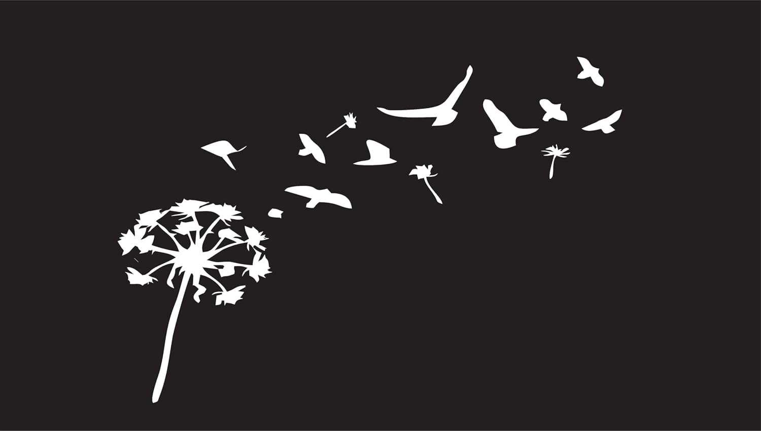 Dandelion Birds Flying Combo Die Cut Vinyl Decal