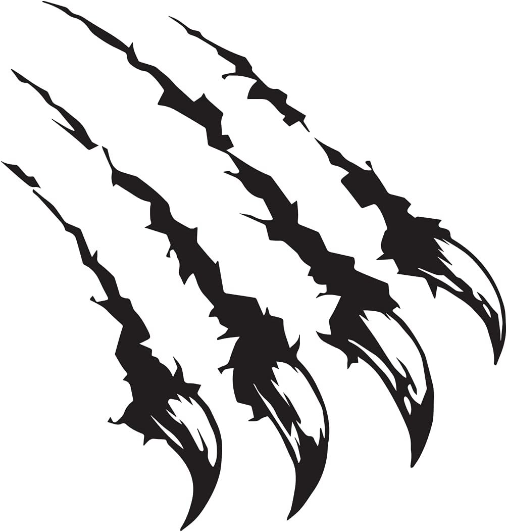 Claw Scratch (Black) (Set Of 2) Premium Waterproof Vinyl Decal Stickers For Laptop Phone Accessory Helmet Car Window Bumper Mug Tuber Cup Door Wall Decoration Die Cut Vinyl Decal