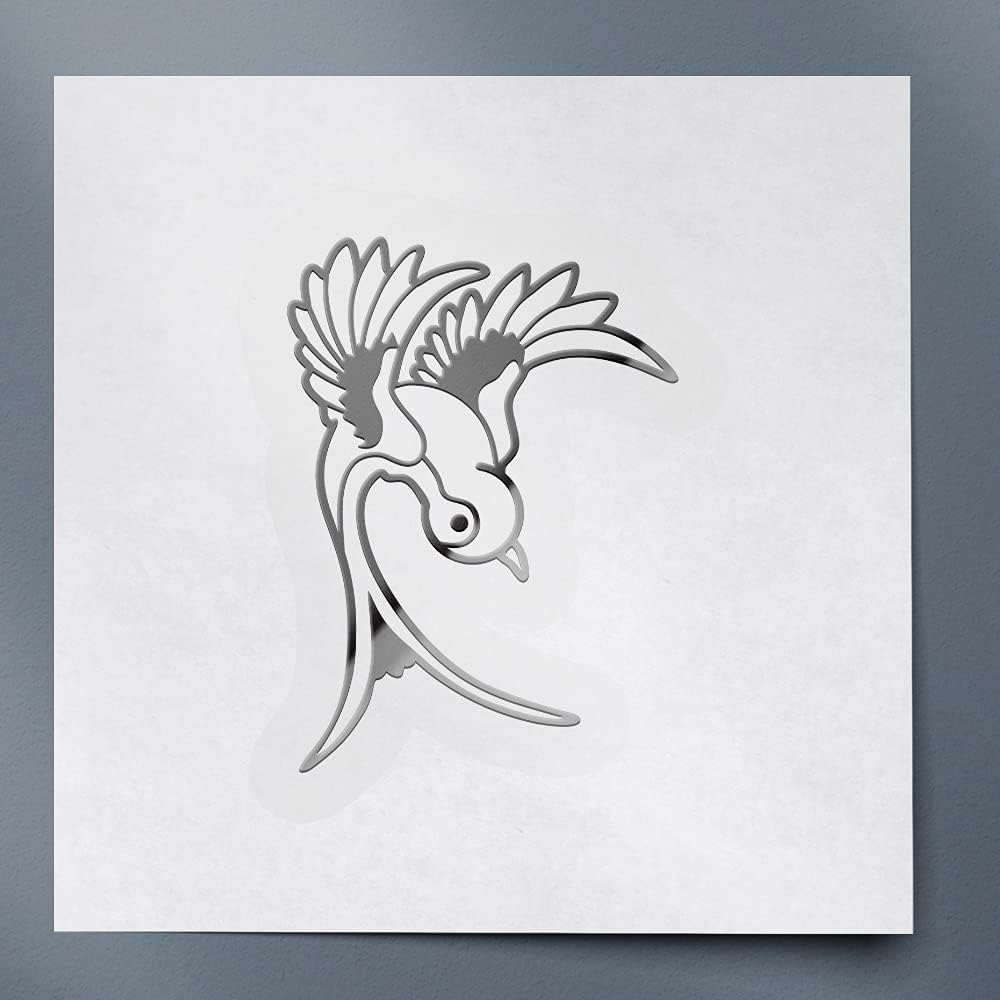 Sparrow Bird (Metallic Silver) (Set of 2) Premium Waterproof Vinyl Decal Die Cut Vinyl Decal