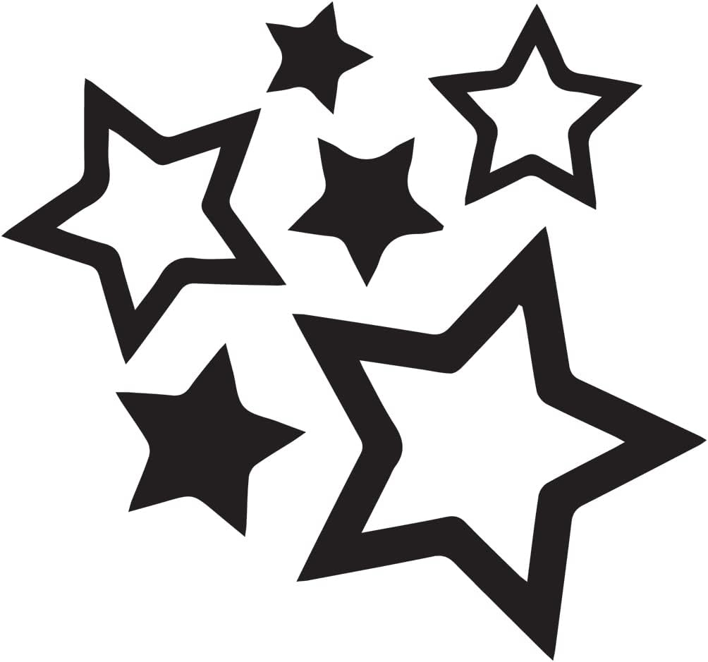 Simple Full Star 2 (Black) (Set of 2) Premium Waterproof Vinyl Decal Stickers for Laptop Phone Accessory Helmet Window Bumper Mug Tuber Door Wall Decoration Die Cut Vinyl Decal