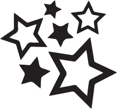 Simple Full Star 2 (Black) (Set of 2) Premium Waterproof Vinyl Decal Stickers for Laptop Phone Accessory Helmet Window Bumper Mug Tuber Door Wall Decoration Die Cut Vinyl Decal
