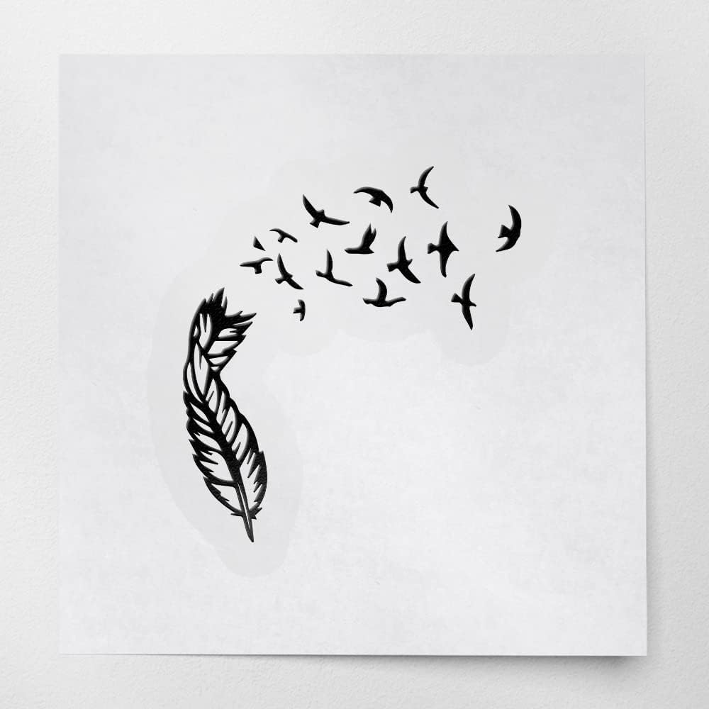 Transparent Decal  of Birds and Feather Die Cut Vinyl Decal