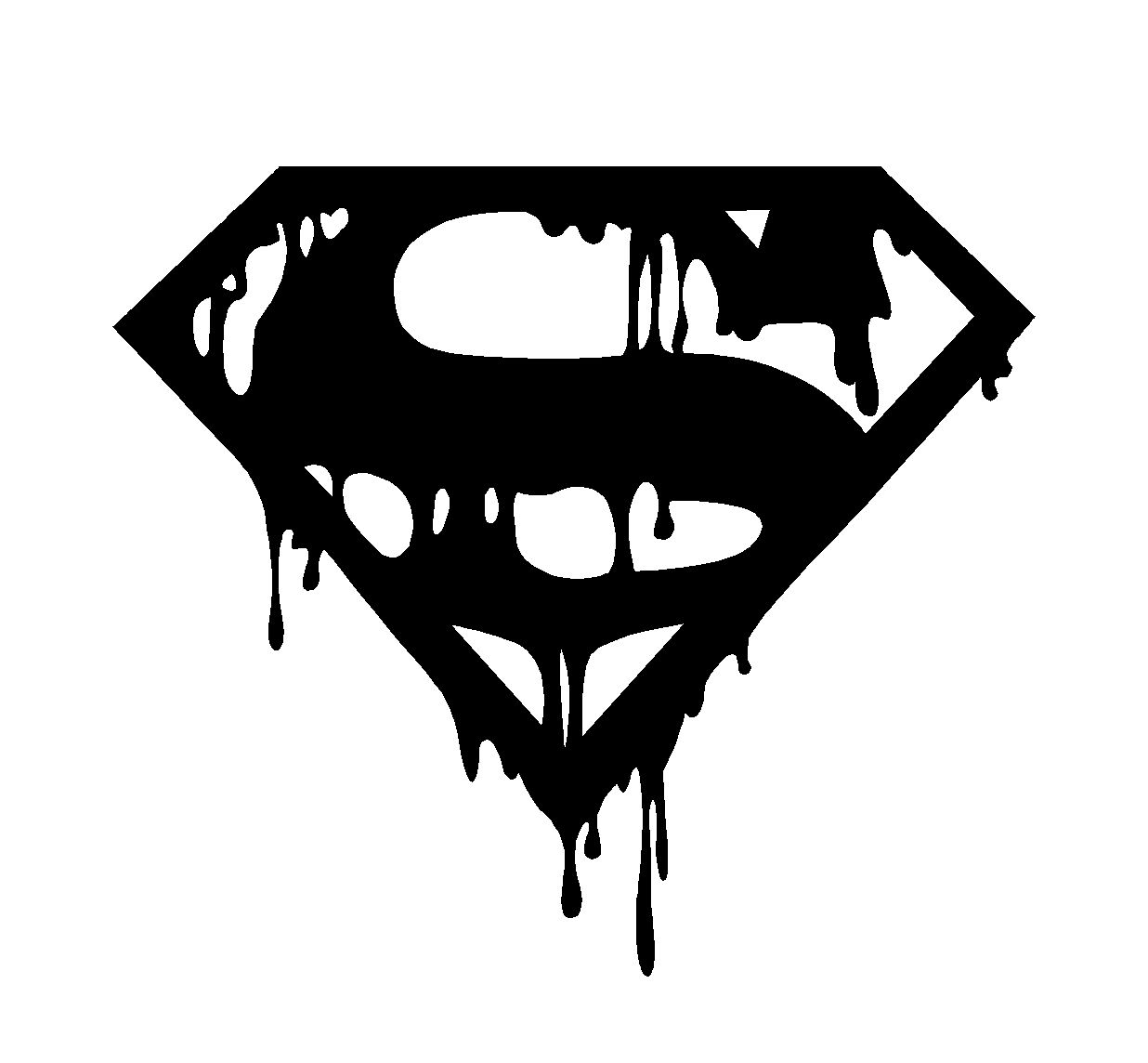 Dripping Melting Bloody Superman Symbol Vinyl Die Cut Vinyl Decal/ Bumper For Windows, Cars, Trucks, Laptops, Etc.