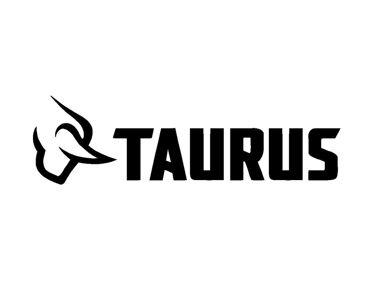 Taurus  Firearms Pistol Revolver Logo Vinyl Die Cut Vinyl Decal/ Bumper For Windows, Cars, Trucks, Laptops, Etc.
