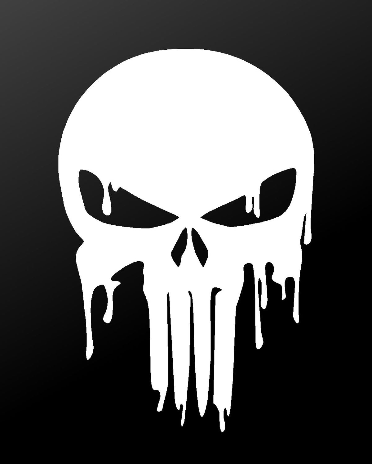 Dripping Melting Bloody Punisher Skull Vinyl Die Cut Vinyl Decal/ Bumper For Windows, Cars, Trucks, Laptops, Etc.