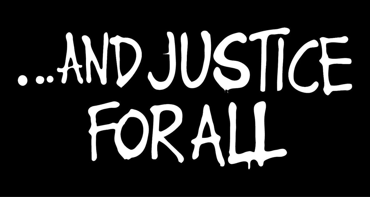 Metallica Justice For All  Vinyl Die Cut Vinyl Decal/ Bumper For Windows, Cars, Trucks, Laptops, Etc.