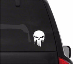 Dripping Melting Bloody Punisher Skull Vinyl Die Cut Vinyl Decal/ Bumper For Windows, Cars, Trucks, Laptops, Etc.
