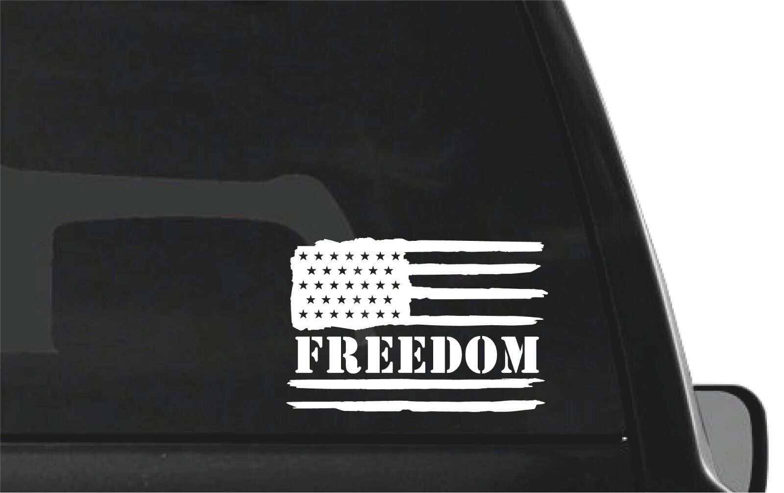 Distressed  American Freedom Flag Vinyl Die Cut Vinyl Decal/ Bumper For Windows, Cars, Trucks, Laptops, Etc.