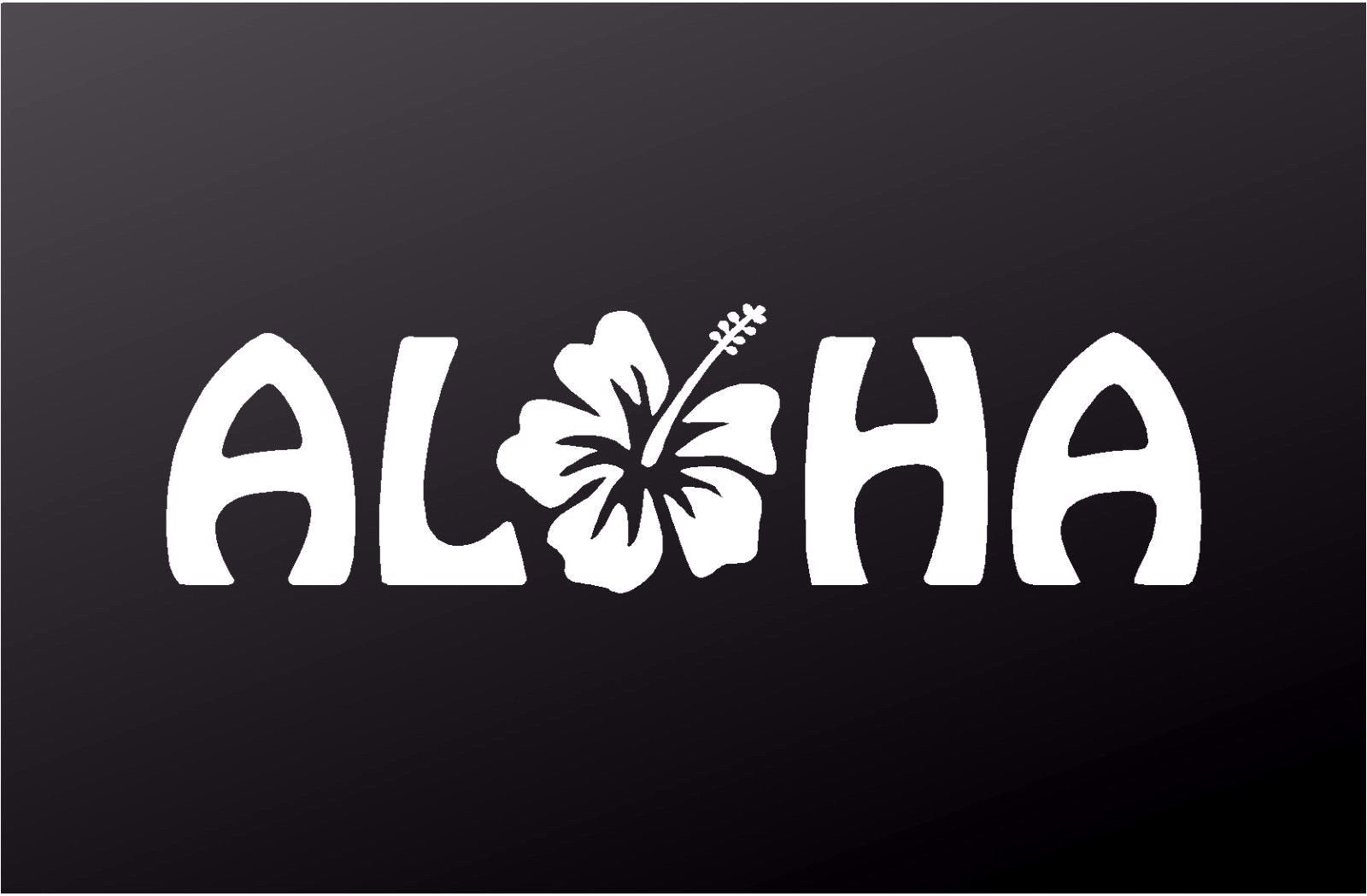 Aloha Hibiscus Hawaii Surf Vinyl Die Cut Vinyl Decal/ Bumper For Windows, Cars, Trucks, Laptops, Etc.