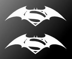 Batman vs Superman Symbol Vinyl Die Cut Vinyl Decal/ Bumper For Windows, Cars, Trucks, Laptops, Etc.