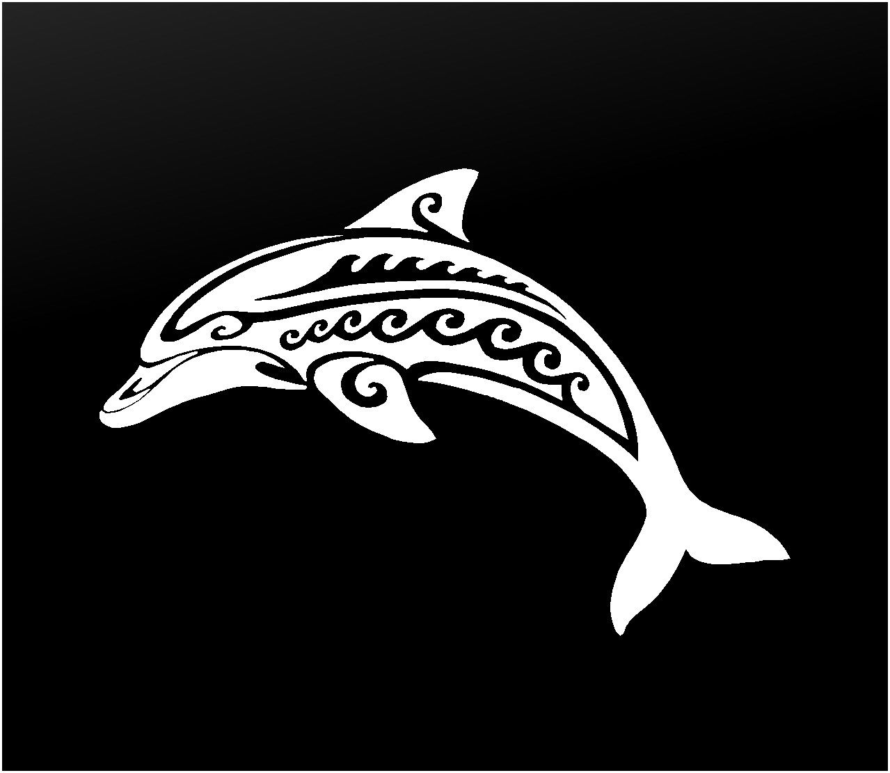 Tribal Dolphin Vinyl Die Cut Vinyl Decal/ Bumper For Windows, Cars, Trucks, Laptops, Etc.