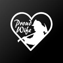Proud Wife of a Fireman Vinyl Die Cut Vinyl Decal/ Bumper For Windows, Cars, Trucks, Laptops, Etc.