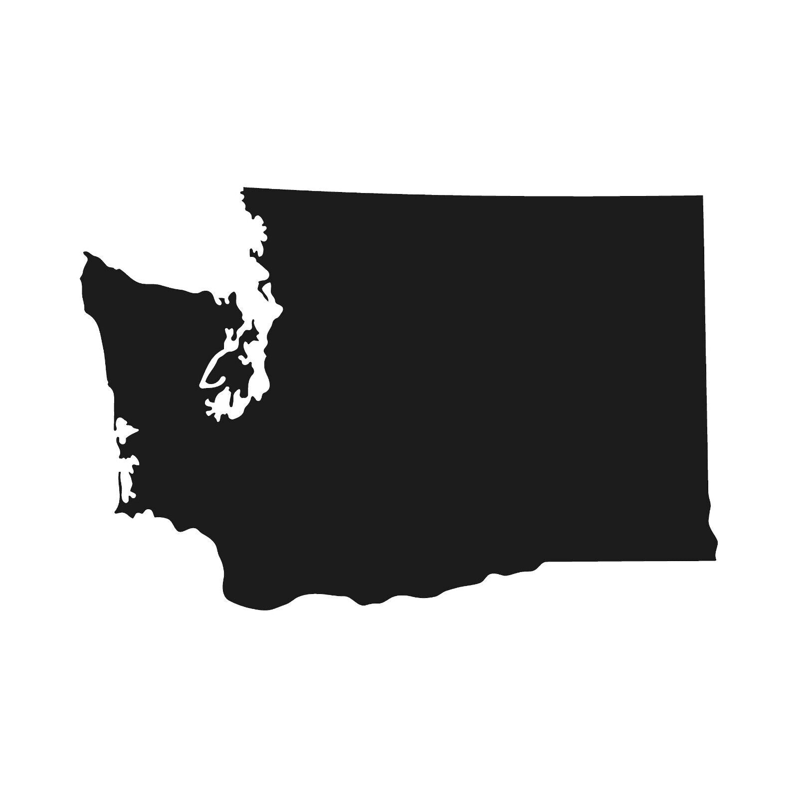 Washington state Outline Vinyl Die Cut Vinyl Decal/ Bumper For Windows, Cars, Trucks, Laptops, Etc.