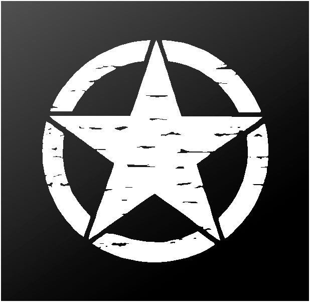Distressed Army Jeep USMC Military Star Vinyl Die Cut Vinyl Decal/ Bumper For Windows, Cars, Trucks, Laptops, Etc.