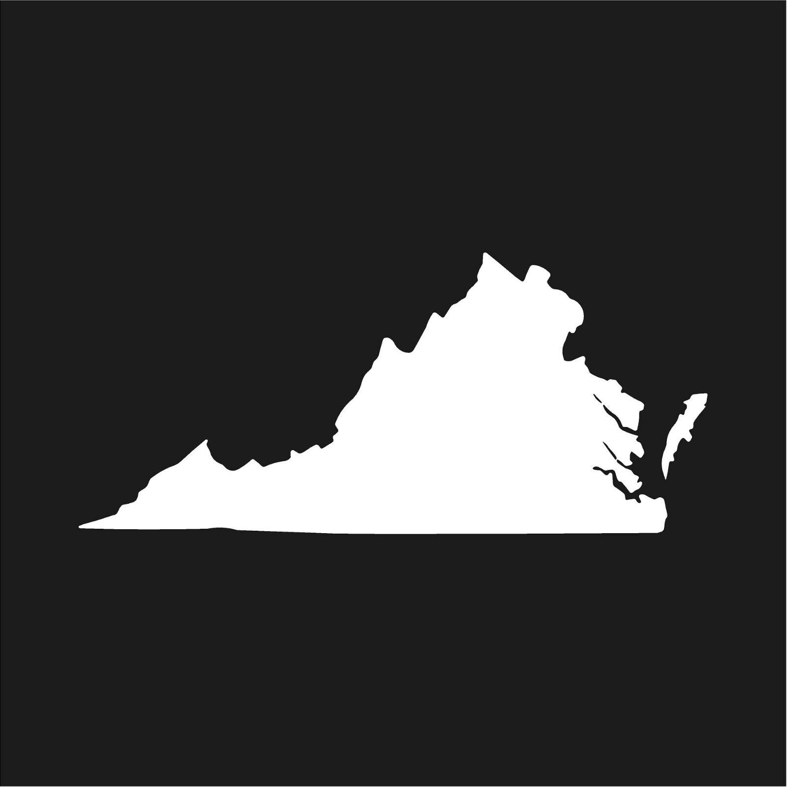 Virginia State Outline Vinyl Die Cut Vinyl Decal/ Bumper For Windows, Cars, Trucks, Laptops, Etc.