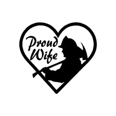 Proud Wife of a Fireman Vinyl Die Cut Vinyl Decal/ Bumper For Windows, Cars, Trucks, Laptops, Etc.
