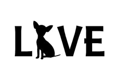 Chihuahua Love Vinyl Die Cut Vinyl Decal/ Bumper For Windows, Cars, Trucks, Laptops, Etc.