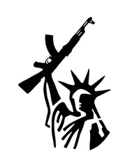Statue of Liberty with AK Rifle Gun Rights Vinyl Die Cut Vinyl Decal/ Bumper For Windows, Cars, Trucks, Laptops, Etc.