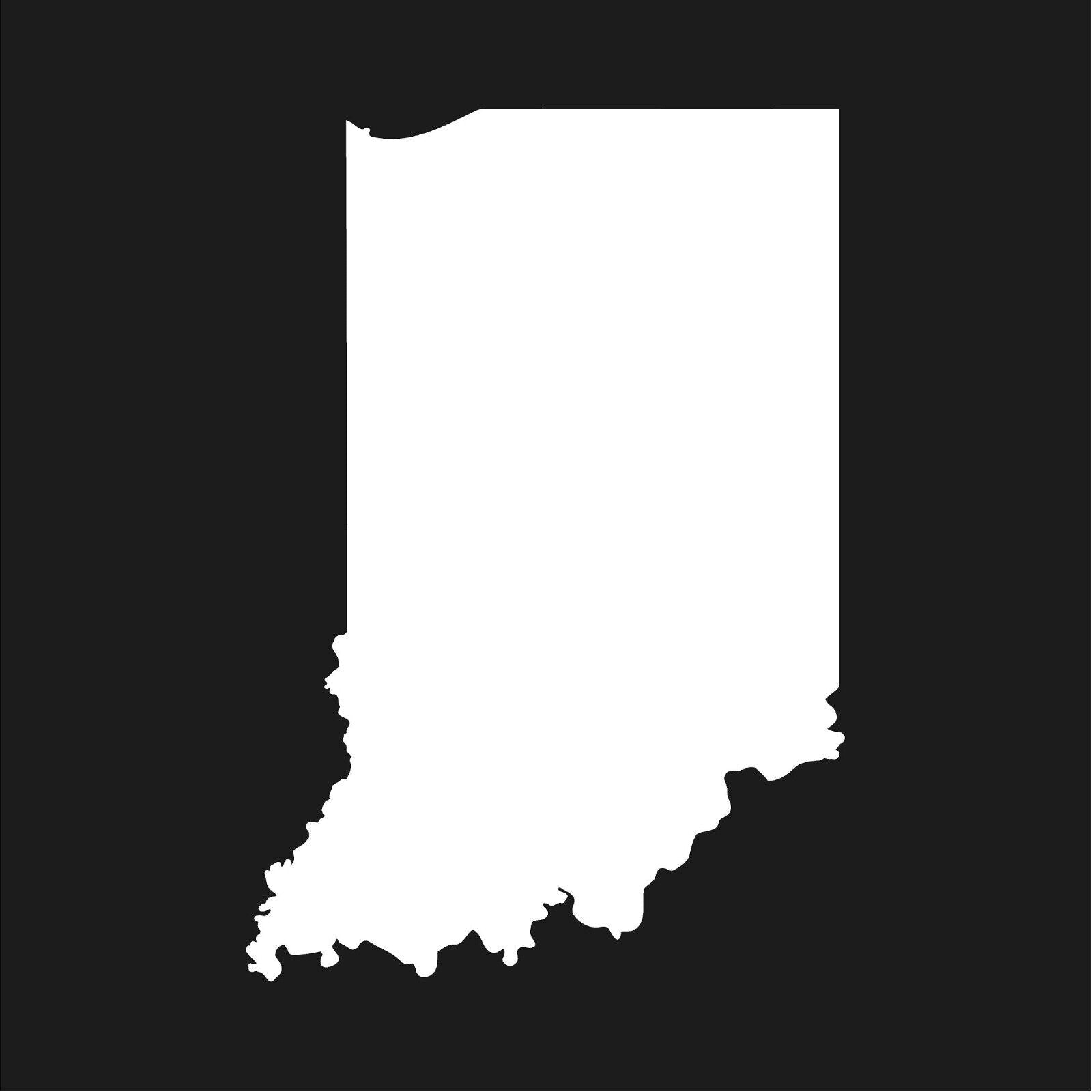 Indiana state Outline Vinyl Die Cut Vinyl Decal/ Bumper For Windows, Cars, Trucks, Laptops, Etc.