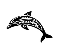 Tribal Dolphin Vinyl Die Cut Vinyl Decal/ Bumper For Windows, Cars, Trucks, Laptops, Etc.