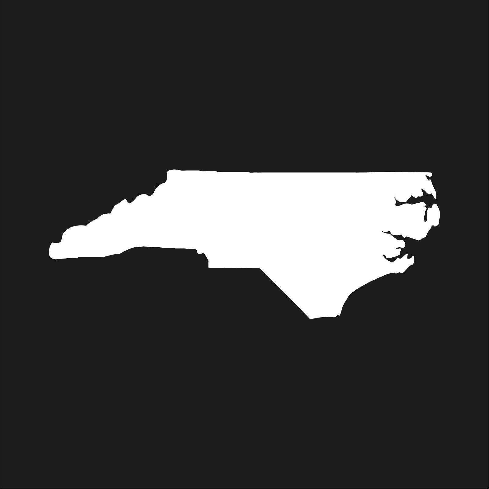 North Carolina State Outline Vinyl Die Cut Vinyl Decal/ Bumper For Windows, Cars, Trucks, Laptops, Etc.