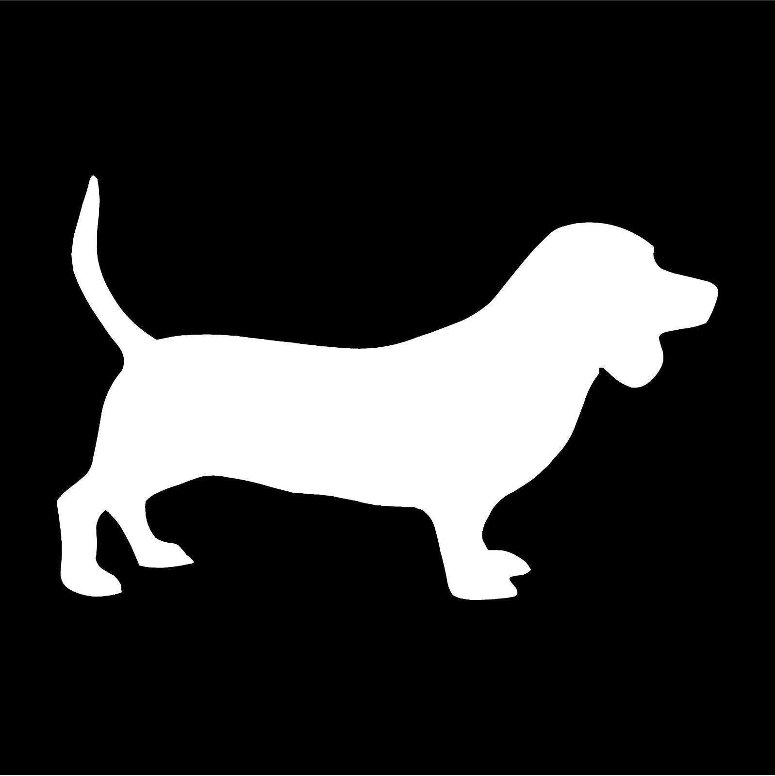 Basset Hound Vinyl Die Cut Vinyl Decal/ Bumper For Windows, Cars, Trucks, Laptops, Etc.e