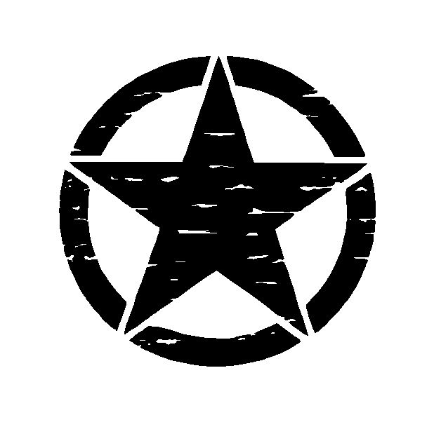 Distressed Army Jeep USMC Military Star Vinyl Die Cut Vinyl Decal/ Bumper For Windows, Cars, Trucks, Laptops, Etc.