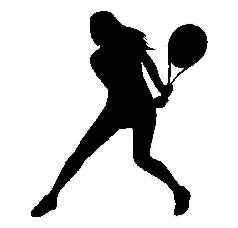 Lady Tennis player Vinyl Die Cut Vinyl Decal/ Bumper For Windows, Cars, Trucks, Laptops, Etc.