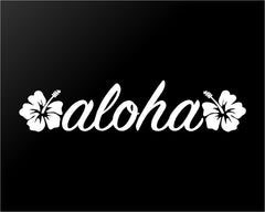 Aloha Hawaii Hibiscus Vinyl Die Cut Vinyl Decal/ Bumper For Windows, Cars, Trucks, Laptops, Etc.