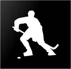 Hockey Player Silhouette Vinyl Die Cut Vinyl Decal/ Bumper For Windows, Cars, Trucks, Laptops, Etc.