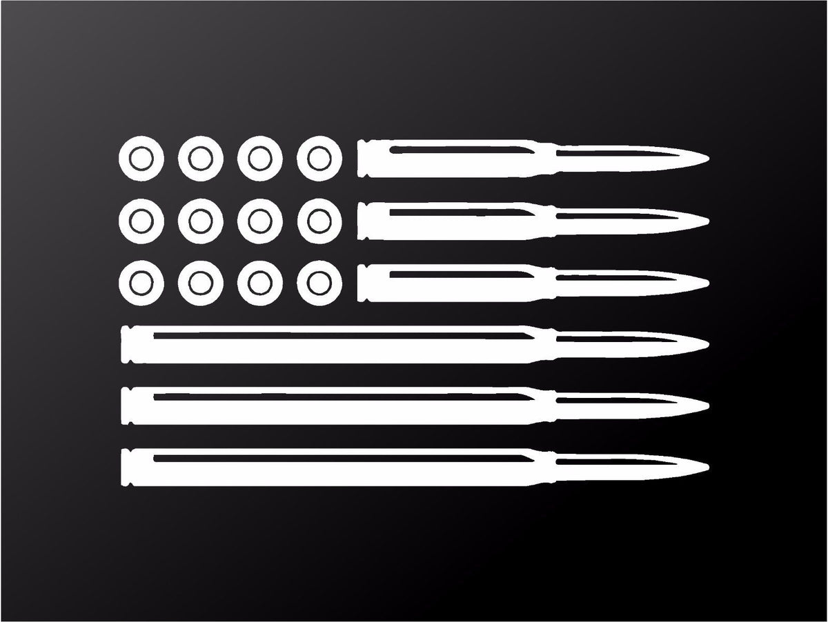 American Ammo Bullet Flag Second Ammendment Vinyl Die Cut Vinyl Decal/ Bumper For Windows, Cars, Trucks, Laptops, Etc.