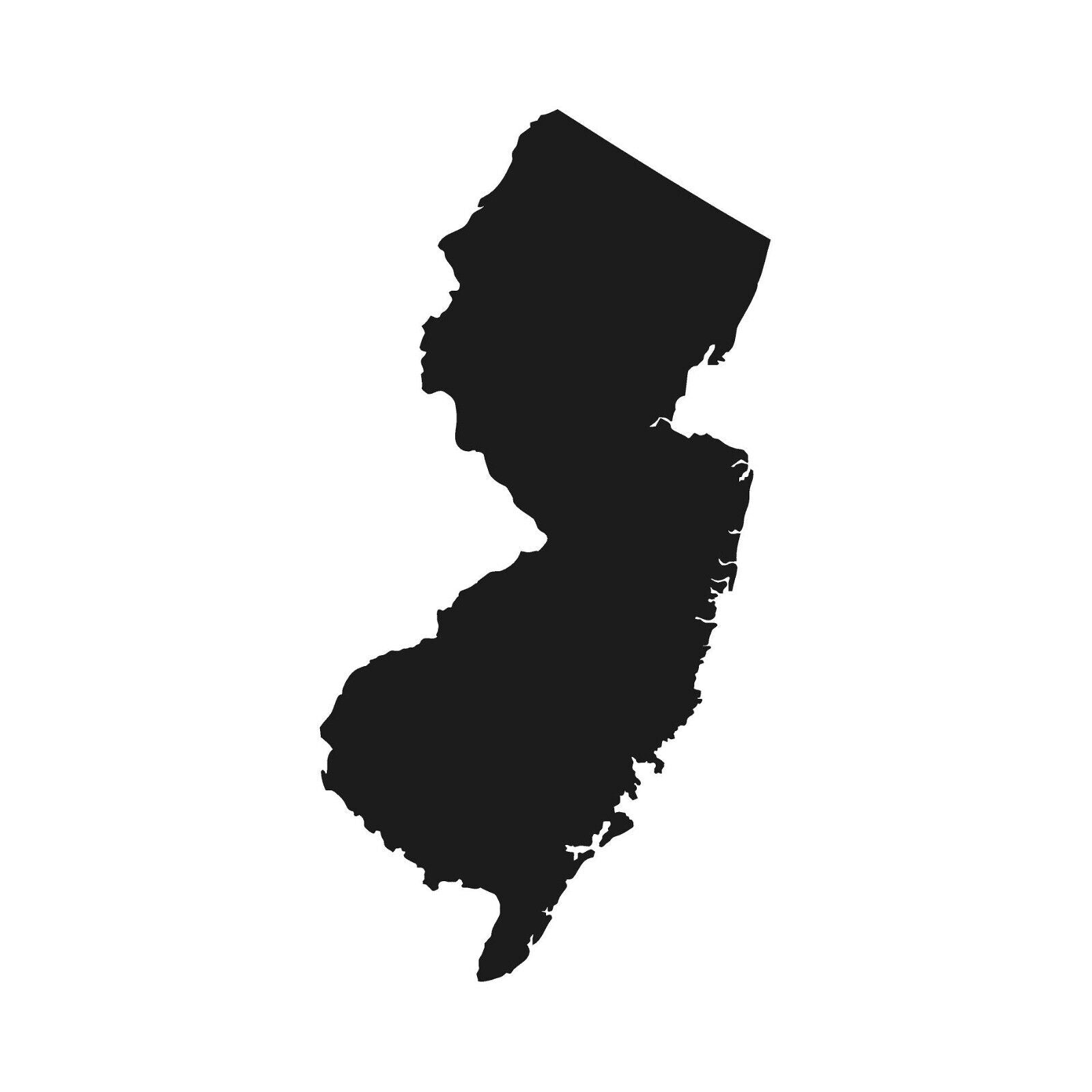 New Jersey state Outline Vinyl Die Cut Vinyl Decal/ Bumper For Windows, Cars, Trucks, Laptops, Etc.