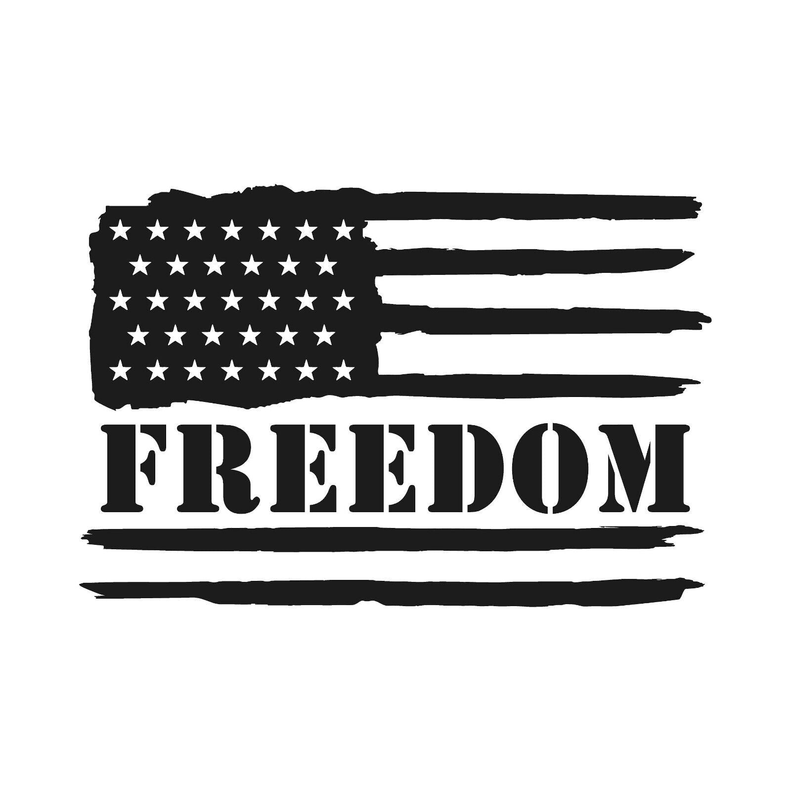 Distressed  American Freedom Flag Vinyl Die Cut Vinyl Decal/ Bumper For Windows, Cars, Trucks, Laptops, Etc.