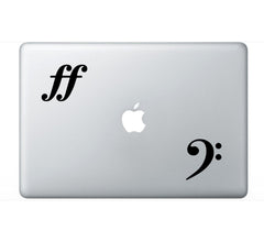 Bass Clef Fortississimo Symbols Vinyl Die Cut Vinyl Decal/ Bumper For Windows, Cars, Trucks, Laptops, Etc.