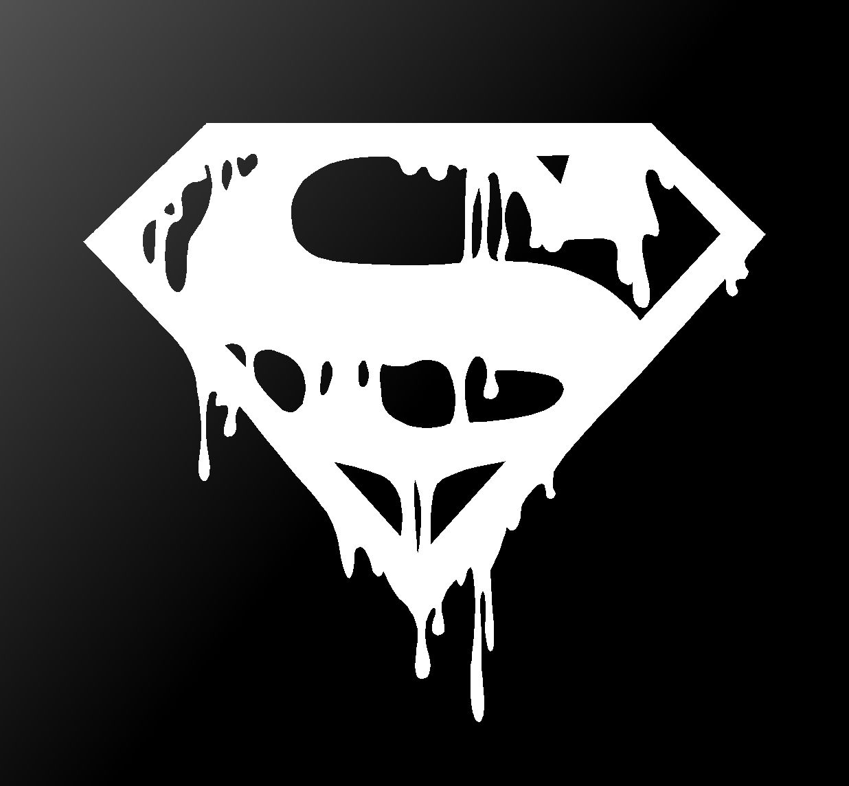 Dripping Melting Bloody Superman Symbol Vinyl Die Cut Vinyl Decal/ Bumper For Windows, Cars, Trucks, Laptops, Etc.