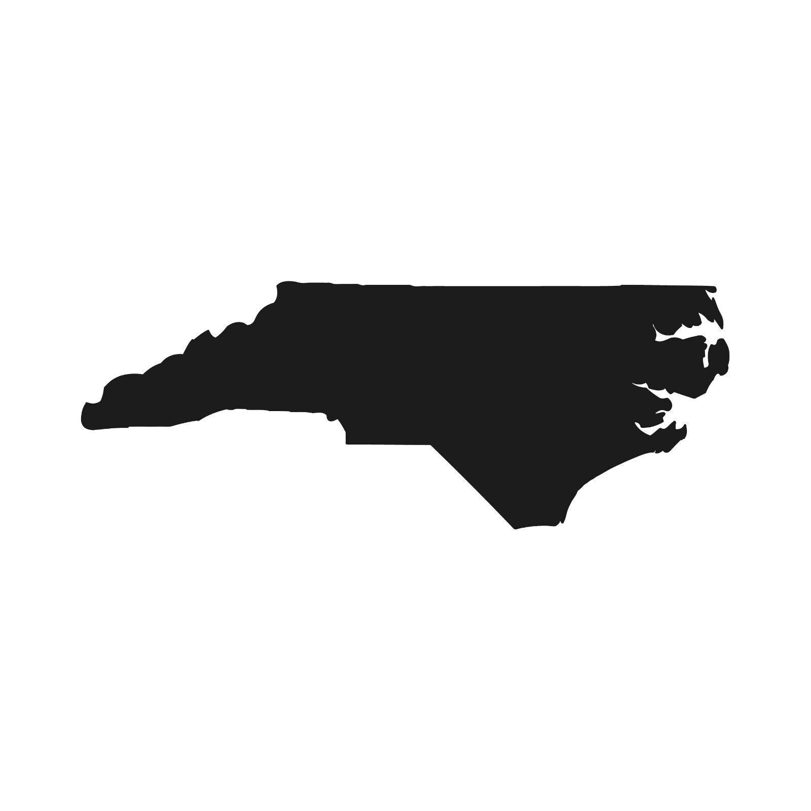 North Carolina State Outline Vinyl Die Cut Vinyl Decal/ Bumper For Windows, Cars, Trucks, Laptops, Etc.