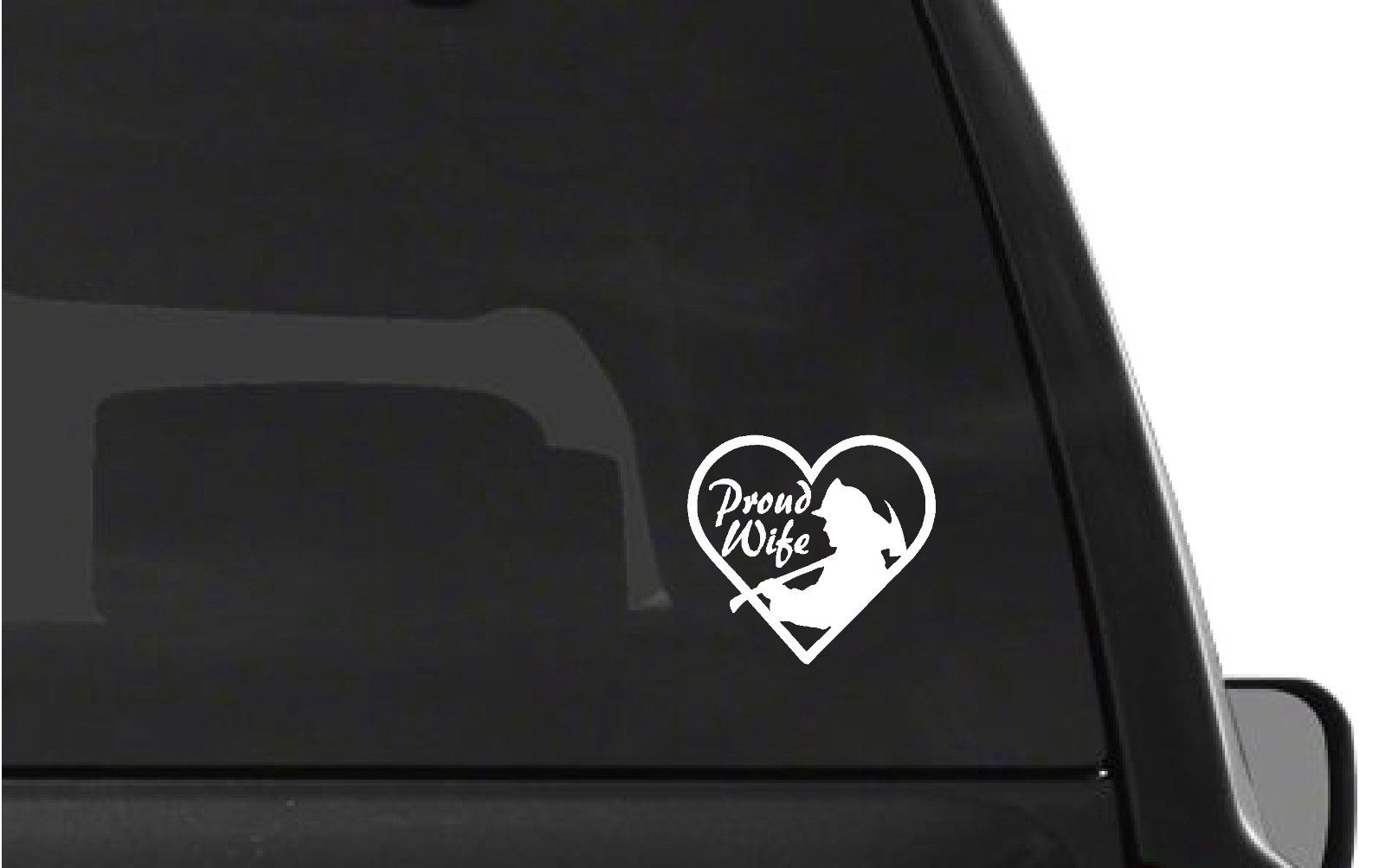 Proud Wife of a Fireman Vinyl Die Cut Vinyl Decal/ Bumper For Windows, Cars, Trucks, Laptops, Etc.