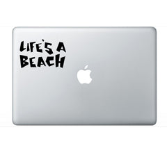 Life's A Beach Vinyl Die Cut Vinyl Decal/ Bumper For Windows, Cars, Trucks, Laptops, Etc.