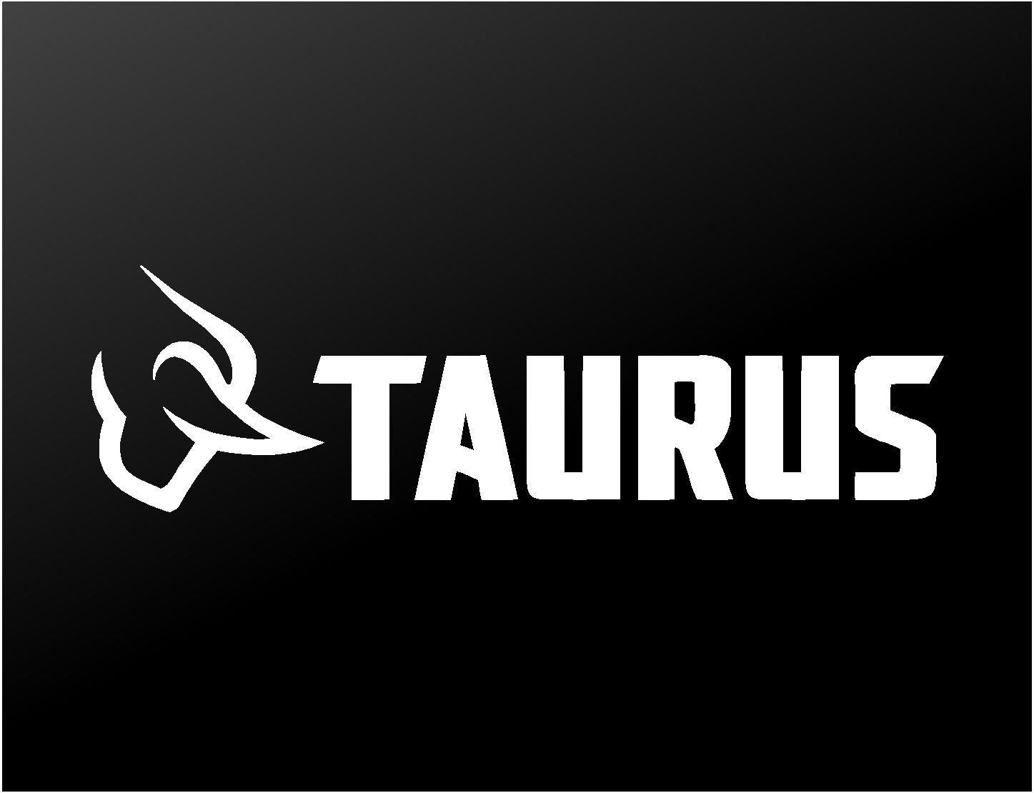 Taurus  Firearms Pistol Revolver Logo Vinyl Die Cut Vinyl Decal/ Bumper For Windows, Cars, Trucks, Laptops, Etc.