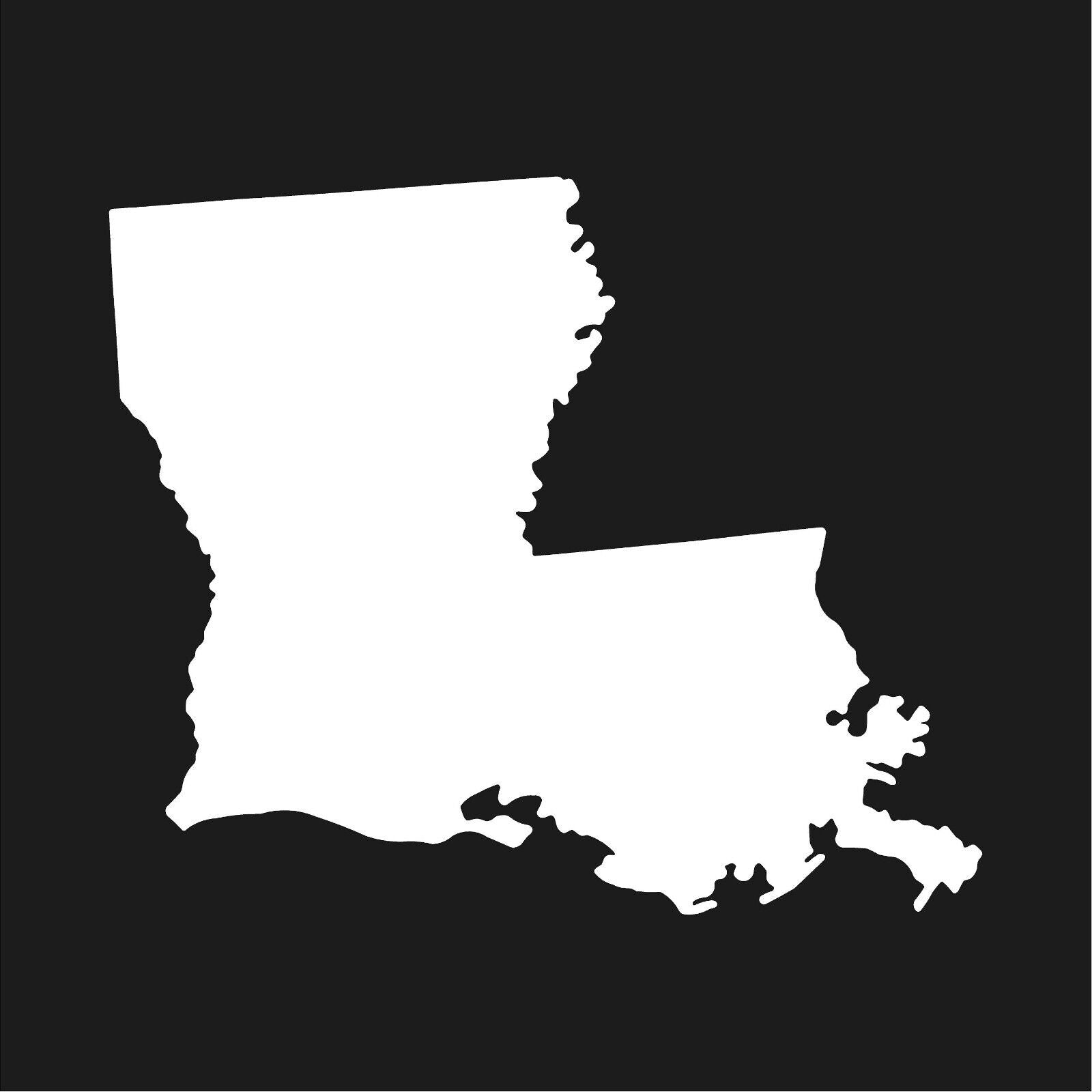 Louisiana state Outline Vinyl Die Cut Vinyl Decal/ Bumper For Windows, Cars, Trucks, Laptops, Etc.