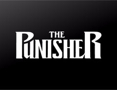 The Punisher Comic Book Letters Car Truck Window Laptop Vinyl Die Cut Vinyl Decal/ Bumper For Windows, Cars, Trucks, Laptops, Etc.
