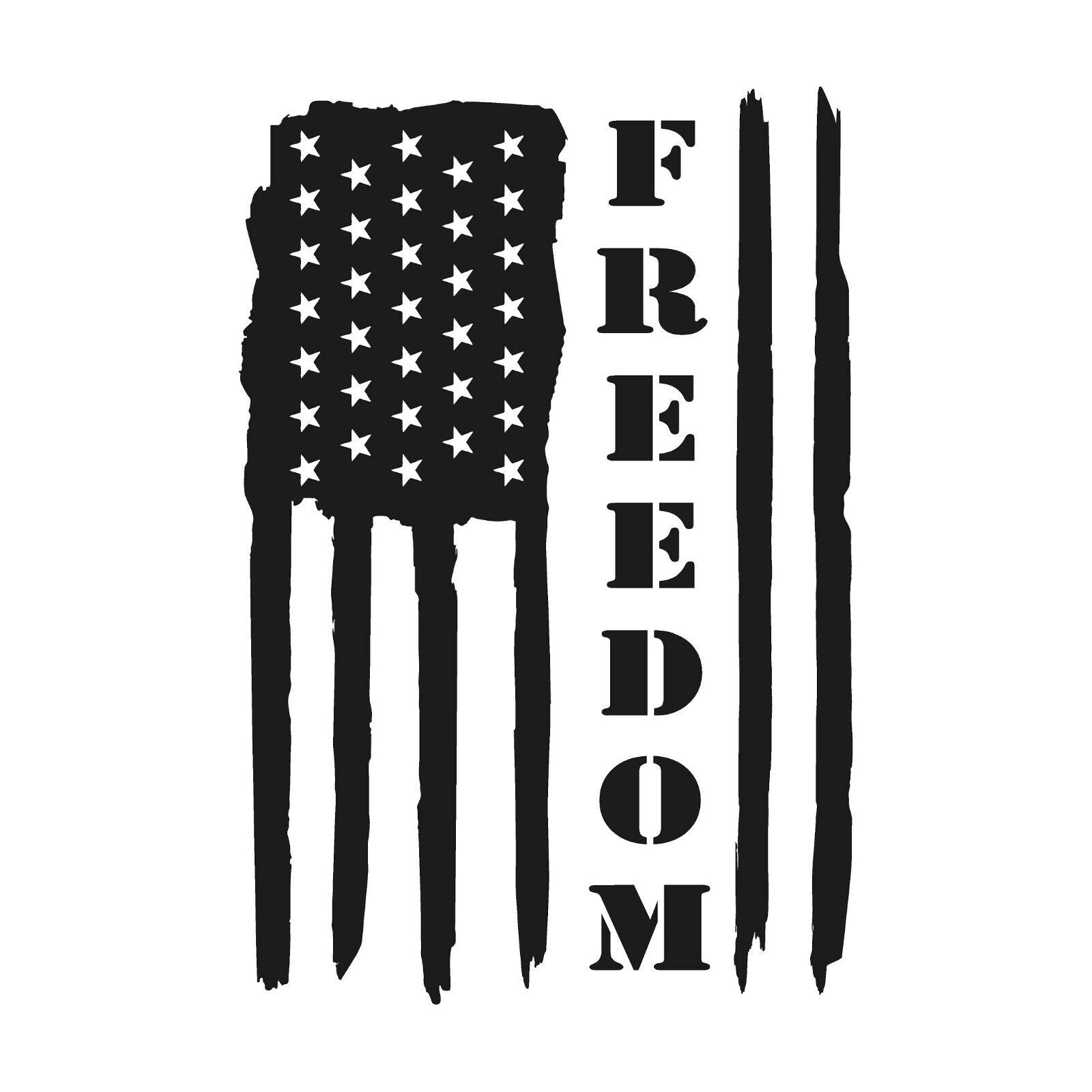 Distressed  American Freedom Flag Vinyl Die Cut Vinyl Decal/ Bumper For Windows, Cars, Trucks, Laptops, Etc.