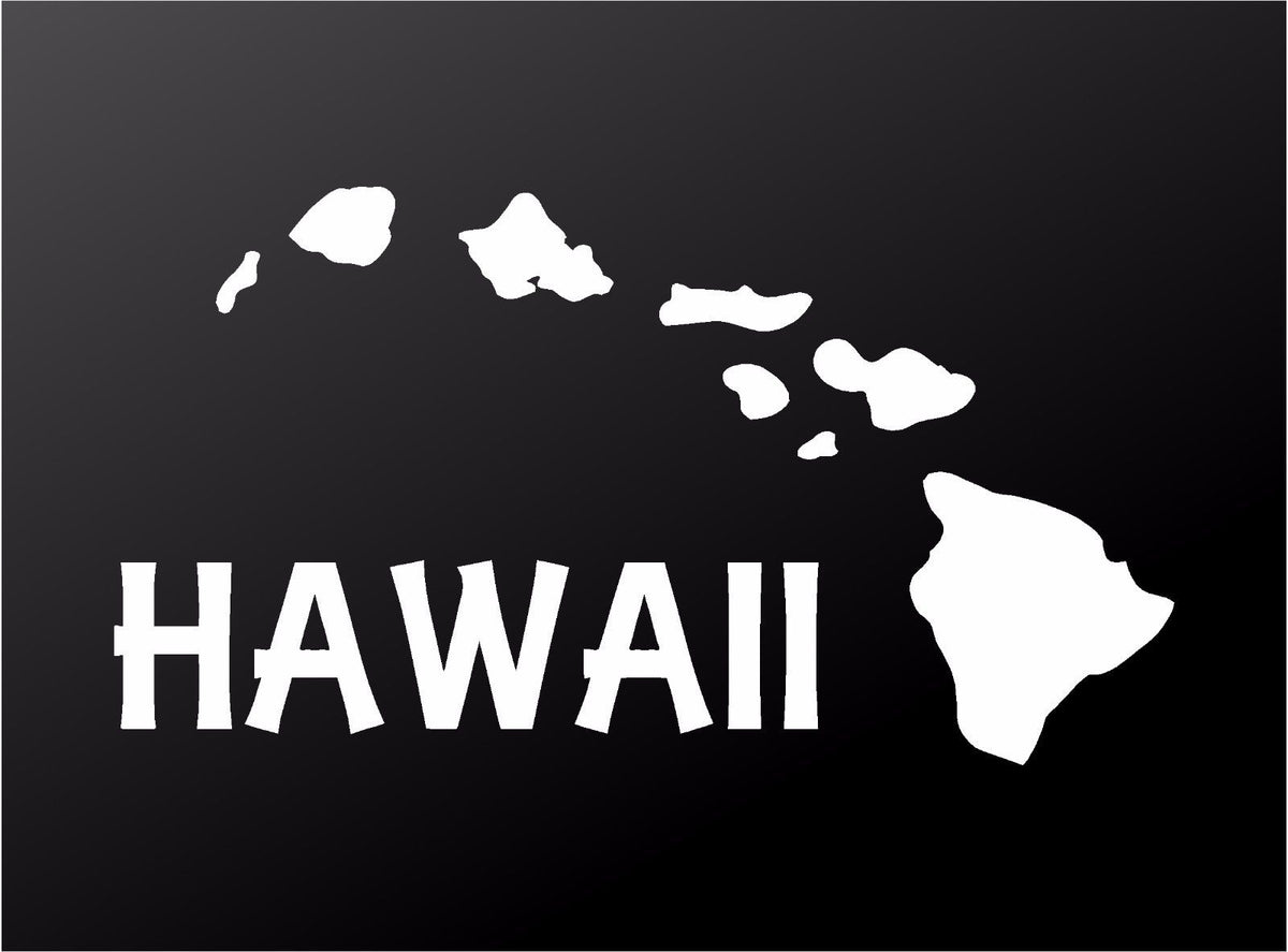 Hawaiian Islands Vinyl Decal Hawaii Aloha Vinyl Die Cut Vinyl Decal/ Bumper For Windows, Cars, Trucks, Laptops, Etc.