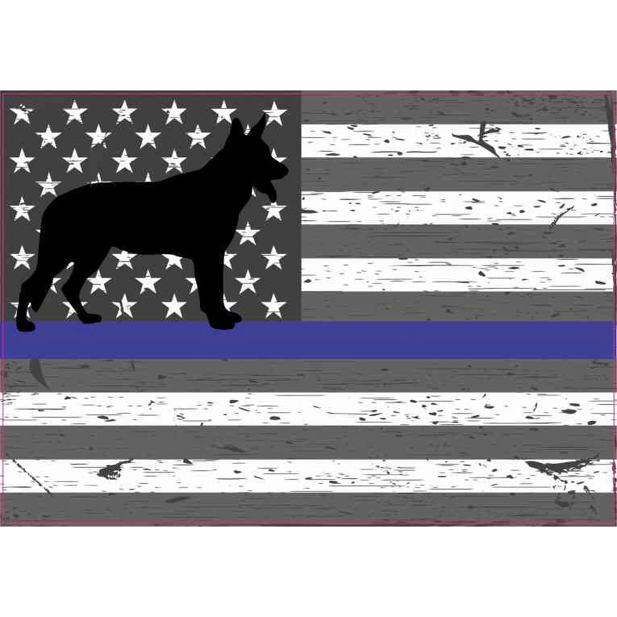 Rustic Canine Blue Lives Matter Sticker Vehicle Flag Stickers | Die Cut Vinyl Decal/ Bumper For Windows, Cars, Trucks, Laptops, Etc.