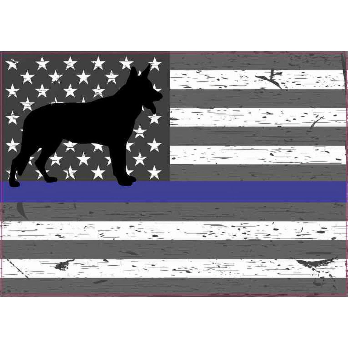 Rustic Canine Blue Lives Matter Sticker Vehicle Flag Stickers | Die Cut Vinyl Decal/ Bumper For Windows, Cars, Trucks, Laptops, Etc.