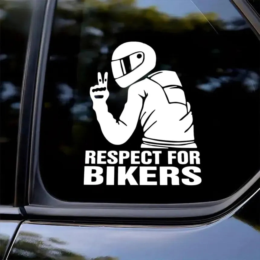 1pc Respect Biker Sticker Motorcycle Vinyl 3D Stickers Moto Vinyl 3D Stickers and Decals Motorcycle Accessories 15x11CM Die Cut Vinyl Decal