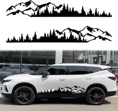 2Pcs Universal Mountain Tree Forest Vinyl, Die Cut Vinyl Decal