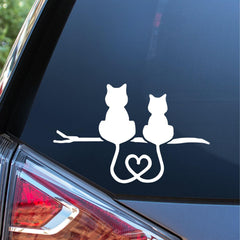 Sunset Graphics & Decals Cat Love Heart Decal Vinyl Car Sticker | Cars Trucks Vans Walls Laptop Die Cut Vinyl Decal